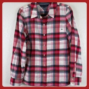 Tommy Hilfiger Women's Plaid Button Down Long Sleeve‎ Shirt Size M